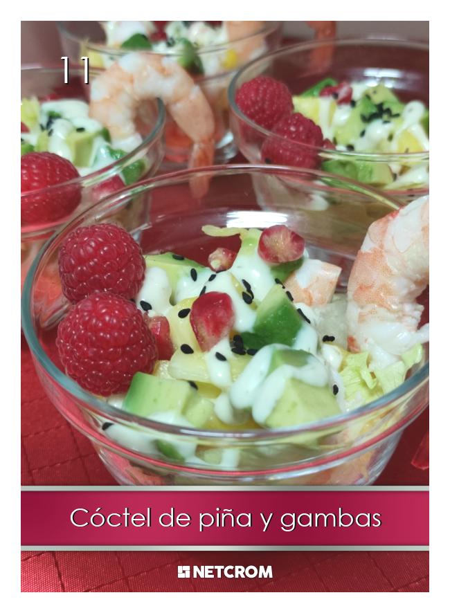 Cóctel de piña y gambas Cóctel de piña y gambas