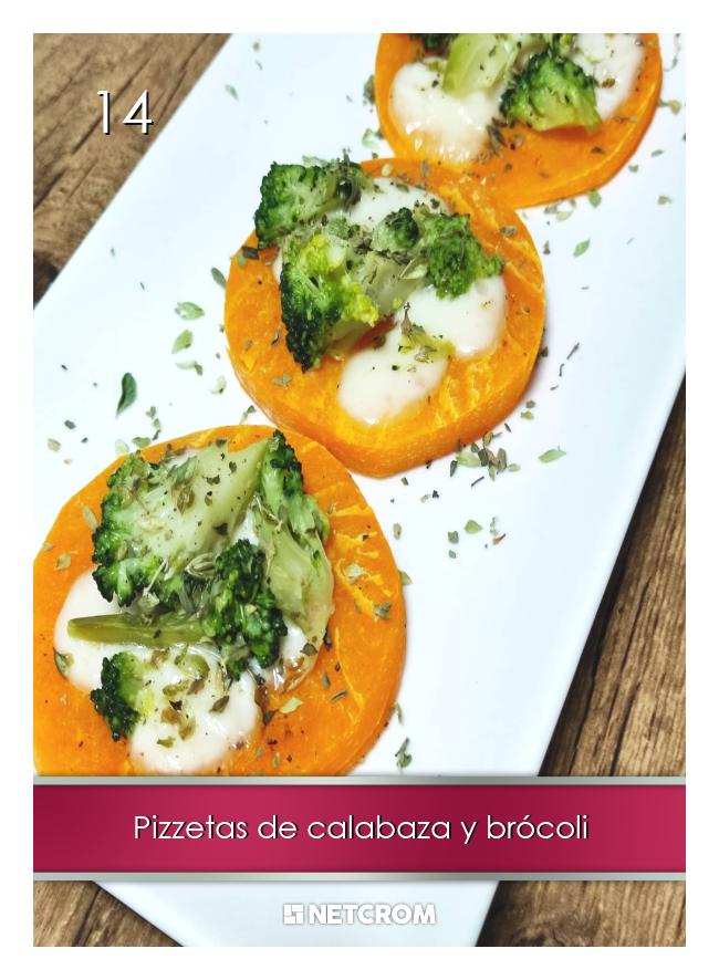 Pizzetas de calabaza y brócoli Pizzetas de calabaza y brócoli