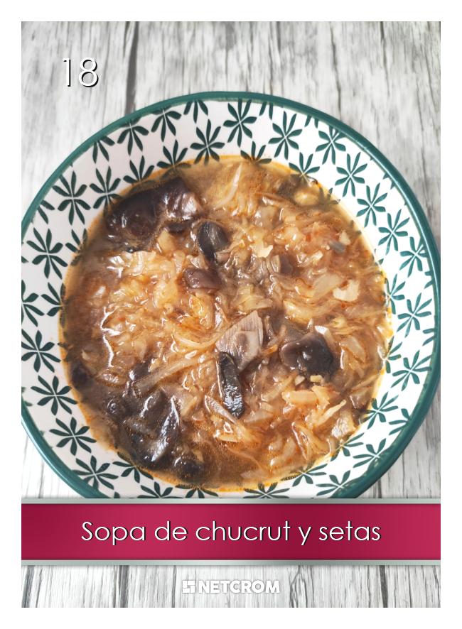 Sopa de chucrut y setas