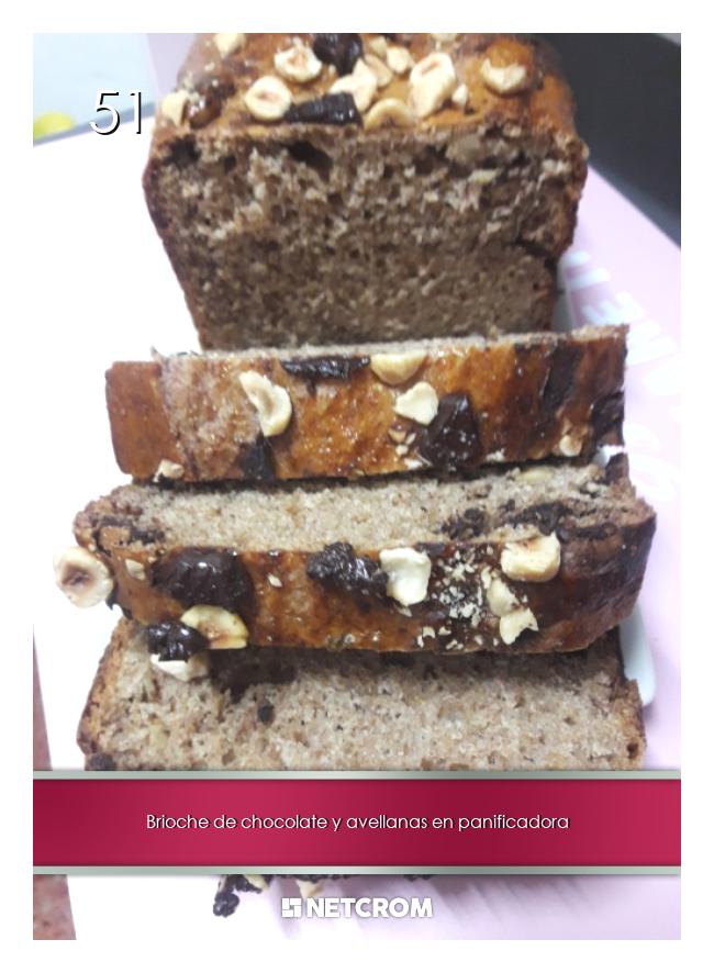 Brioche de chocolate y avellanas en panificadora
