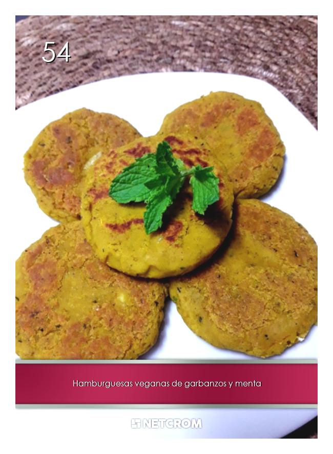 Hamburguesas veganas de garbanzos y menta Hamburguesas veganas de garbanzos y menta
