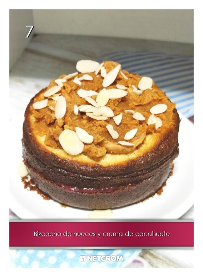 Bizcocho de nueces y crema de cacahuete Bizcocho de nueces y crema de cacahuete